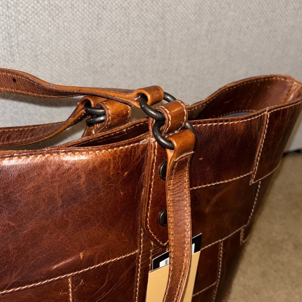 Frye Dark Brown Patchwork Leather Tote - image 3